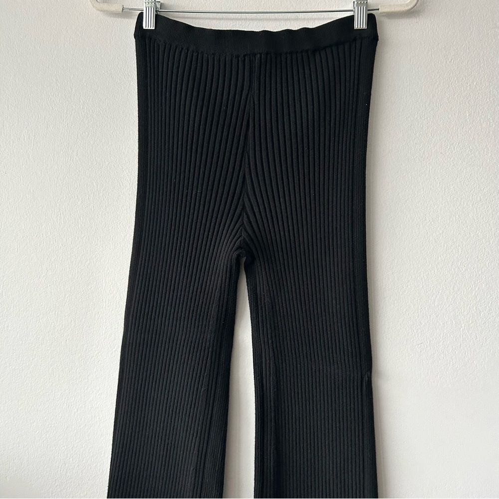 Paco Rabanne Ribbed Knit Flared Trousers in black - Picture 8 of 16